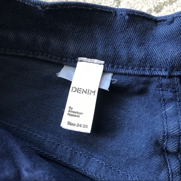 American Apparel High Waisted Denim Blue Shorts - Picture 3 of 3